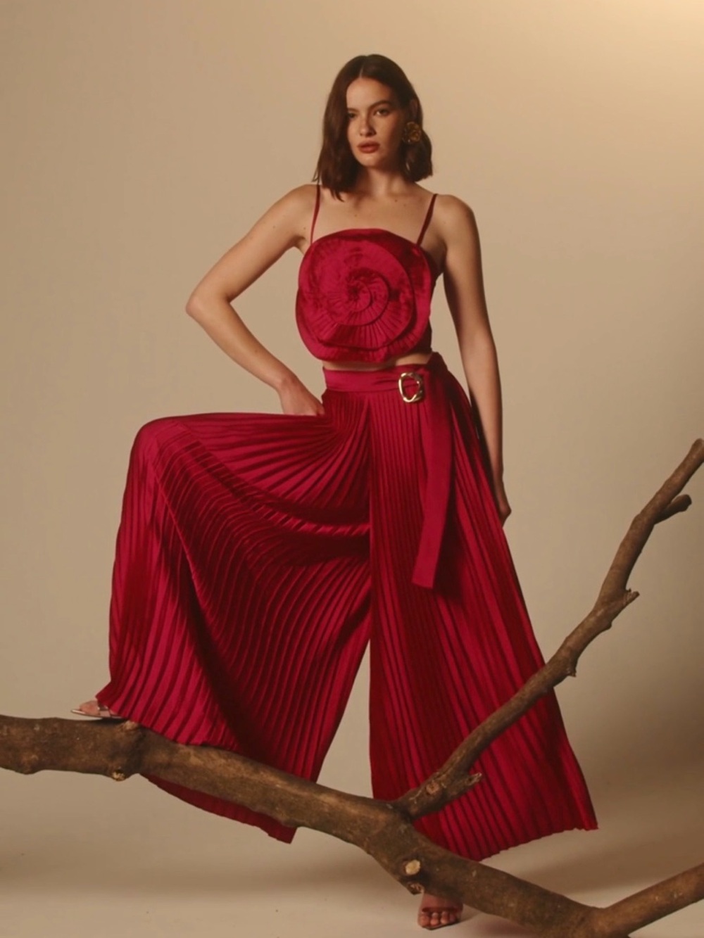 PatBO Dream Satin Wide Leg Belted Pant SIZE 4 $775